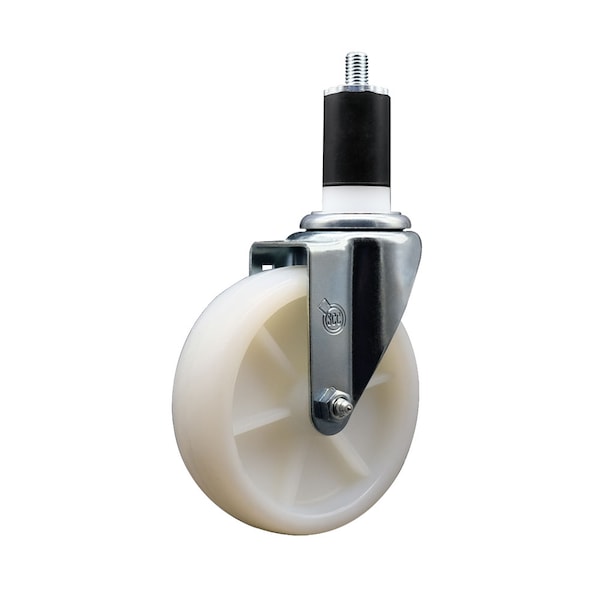 5'' SS Nylon Wheel Swivel 1-1/2'' Expanding Stem Caster